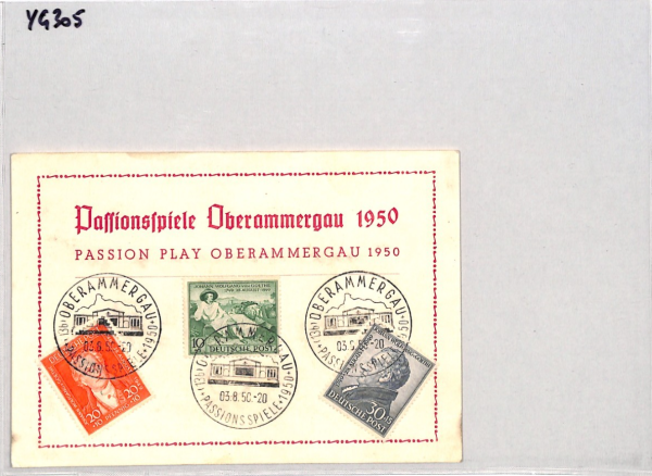 GERMANY Cover *GOETHE* Allied Zone 1949 Set Oberammergau 1950 Card POETRY YG305 - Image 10