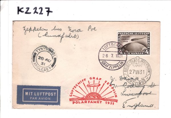 GERMANY Cover GRAF ZEPPELIN Air Mail 4m *POLARFAHRT* Malyguin Icebreaker KZ227 - Image 5