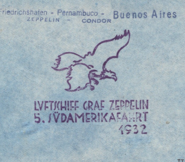 GERMANY Cover ZEPPELIN 2m Air *5.SÜDAMERIKAFAHRT* 1932 EAGLE Cachet BIRDS KZ287 - Image 4