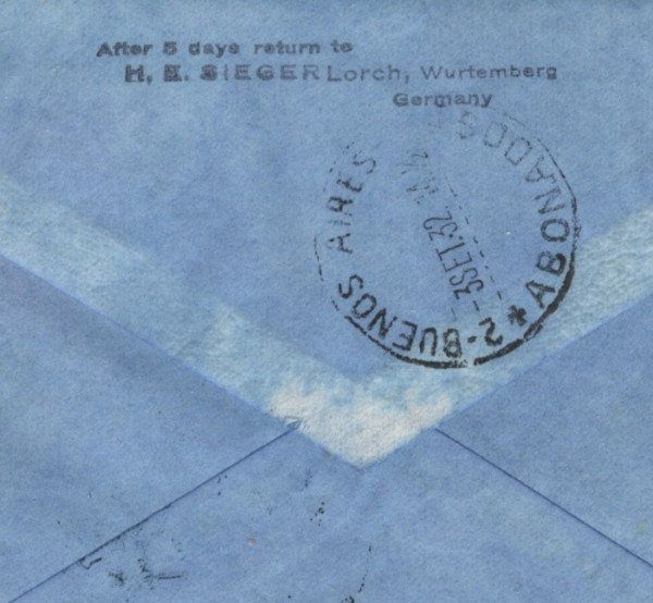 GERMANY Cover ZEPPELIN 2m Air *5.SÜDAMERIKAFAHRT* 1932 EAGLE Cachet BIRDS KZ287 - Image 7