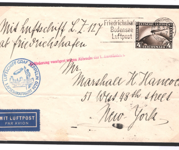 GERMANY Cover ZEPPELIN 4m Air 1.AMERIKAFAHRT 1929 *Friedrichshafen Machine* i23 - Image 3