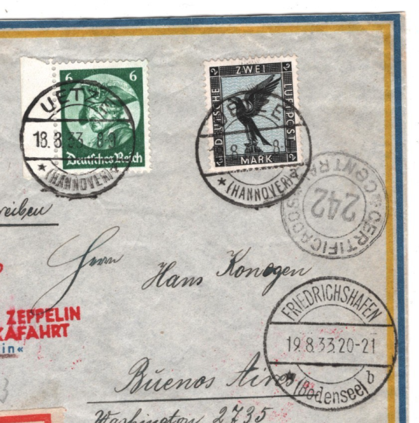 GERMANY Cover ZEPPELIN Air *5.SÜDAMERIKAFAHRT* 1933 ARGENTINA Reg BIRDS KZ290 - Image 5