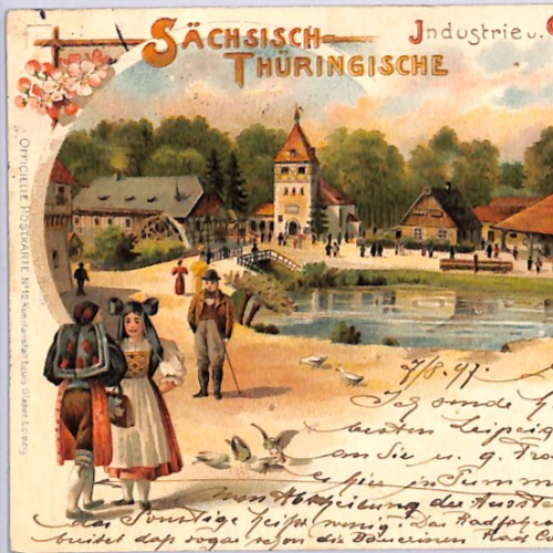 GERMANY EXHIBITION Postcard *Leipzig Austellung* 1897 Chromo Hungary WP131 - Image 6