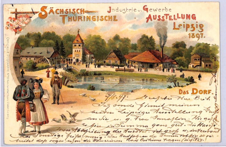 GERMANY EXHIBITION Postcard *Leipzig Austellung* 1897 Chromo Hungary WP131
