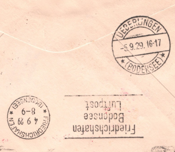 GERMANY GRAF ZEPPELIN Air Mail Cover 1929 WELTRUNDFAHRT Cachet Überlingen KZ323 - Image 7