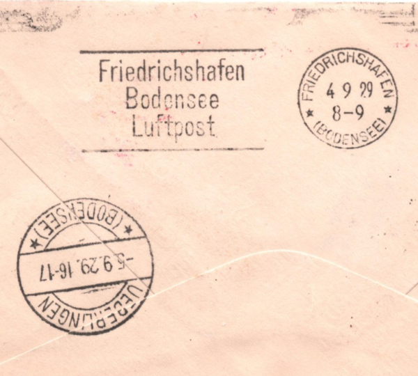 GERMANY GRAF ZEPPELIN Air Mail Cover 1929 WELTRUNDFAHRT Cachet Überlingen KZ323 - Image 8