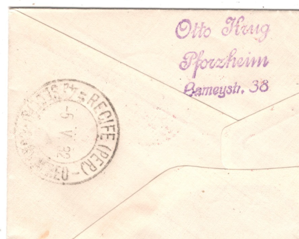 GERMANY GRAF ZEPPELIN Airmail Cover *4.SÜDAMERIKAFAHRT* 1932 BRAZIL Recife KZ288 - Image 7