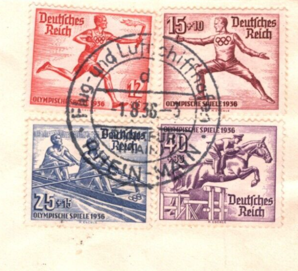 GERMANY HINDENBURG ZEPPELIN Air Mail Cover OLYMPIC FLIGHT Frankfurt 1936 KZ15