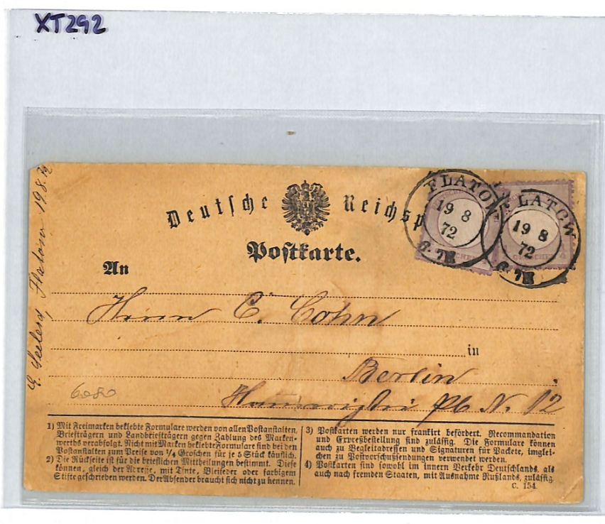 GERMANY (POLAND) Card 1872 *Flatow* (Złotów) 1/4gr EAGLE Scott.1 Cat $360+ XT292 - Image 12