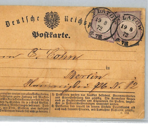 GERMANY (POLAND) Card 1872 *Flatow* (Złotów) 1/4gr EAGLE Scott.1 Cat $360+ XT292 - Image 5