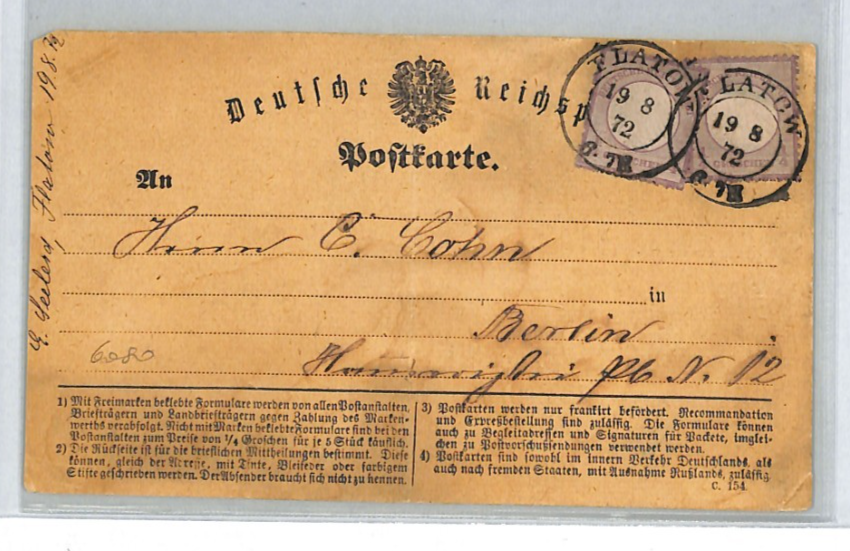 GERMANY (POLAND) Card 1872 *Flatow* (Złotów) 1/4gr EAGLE Scott.1 Cat $360+ XT292 - Image 8