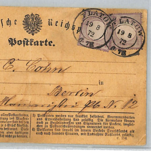 GERMANY (POLAND) Card 1872 *Flatow* (Złotów) 1/4gr EAGLE Scott.1 Cat $360+ XT292 - Image 9