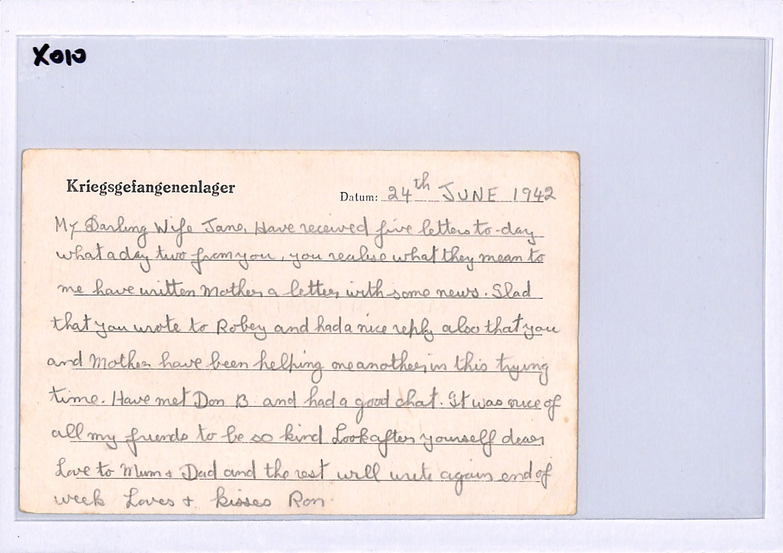 GERMANY (Poland) WW2 GB RAF POW Card *STALAG LUFT 3* CAMP 1942 Guildford XO10 - Image 5