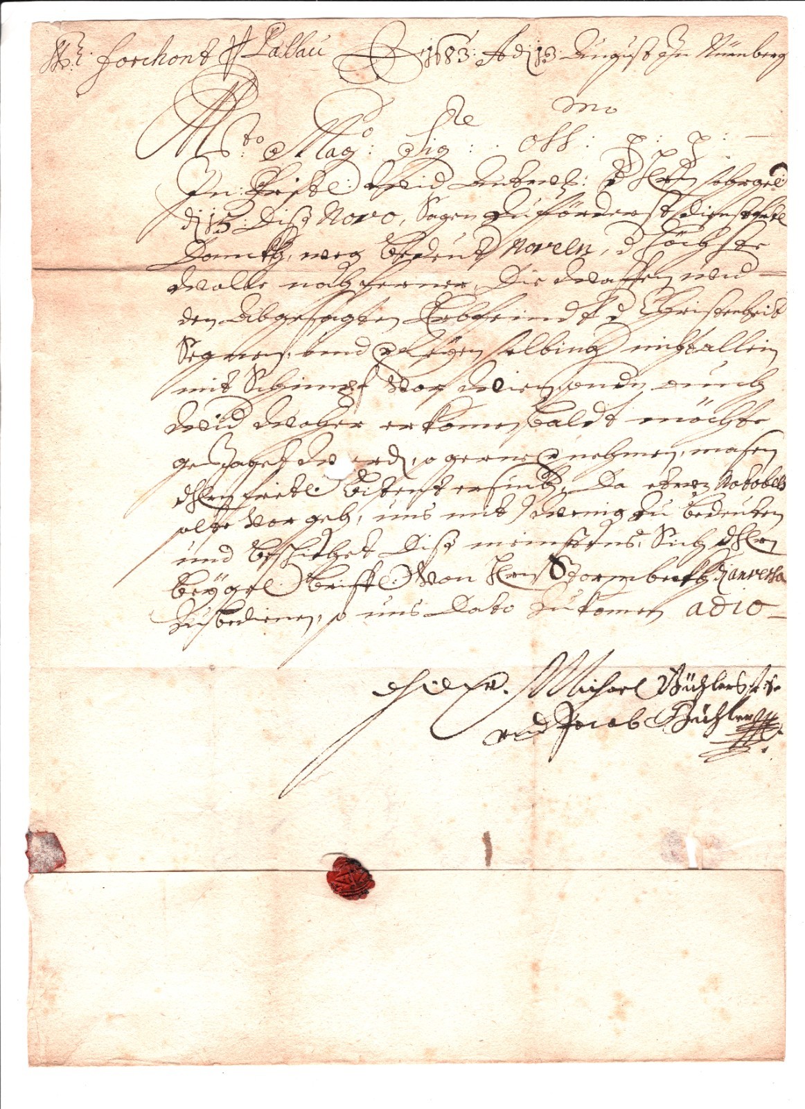 GERMANY States BAVARIA Cover 1683 Entire Letter EL Nürnberg Passau{samwells}XB18 - Image 4