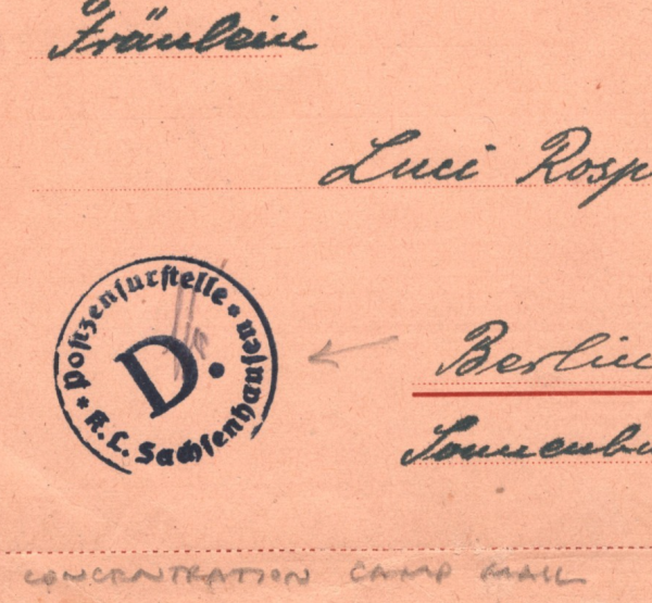 GERMANY WW2 Cover CONCENTRATION CAMP Oranienburg 1941 Sachsenhausen Censor XD133 - Image 3