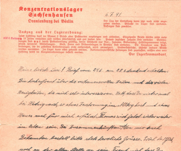 GERMANY WW2 Cover CONCENTRATION CAMP Oranienburg 1941 Sachsenhausen Censor XD133 - Image 6