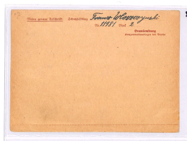 GERMANY WW2 Cover CONCENTRATION CAMP Oranienburg 1941 Sachsenhausen Censor XD133 - Image 8