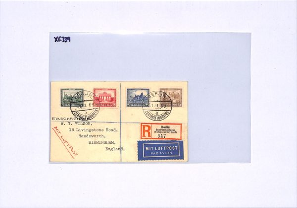 GERMANY Wilson Cover 1930 EXHIBITION Set{4} Berlin AIRPORT Registered 1931 XF339 - Image 5