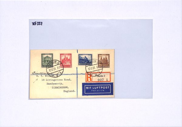 GERMANY Wilson Cover 1931 CHARITY SURTAX Set ARCHITECTURE Berlin Regd Air XF337 - Image 5