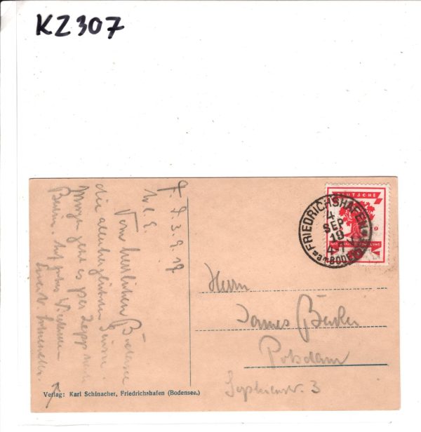 GERMANY ZEPPELIN Card 10pf *WEIMAR REPUBLIC* TREE 1919 Friedrichshafen CDS KZ307 - Image 6