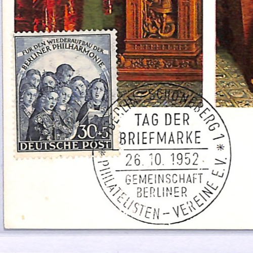 GERMANY/BERLIN 30+5pf *Philharmonic* (1950) MAXI-CARD 1952 ORCHESTRA MUSIC WF383 - Image 4