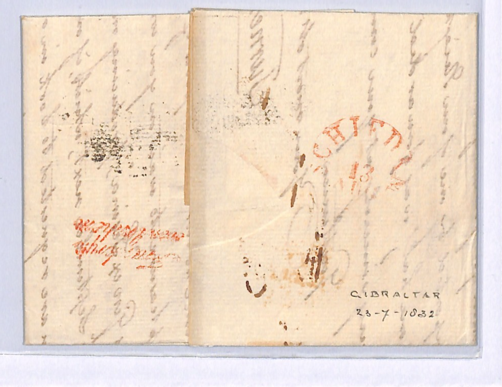GIBRALTAR Cover 1832 Letter *SAN ROQUE* TRANSIT Netherlands via Spain WN295 - Image 4
