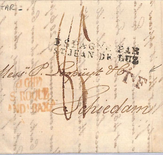 GIBRALTAR Cover 1832 Letter *SAN ROQUE* TRANSIT Netherlands via Spain WN295