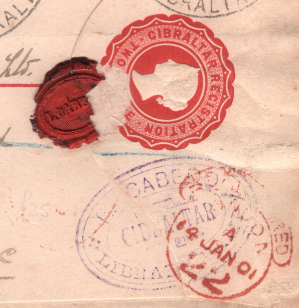 GIBRALTAR Cover Registered QV 1d+2d Stationery 1901 London {samwells}XH214 - Image 7