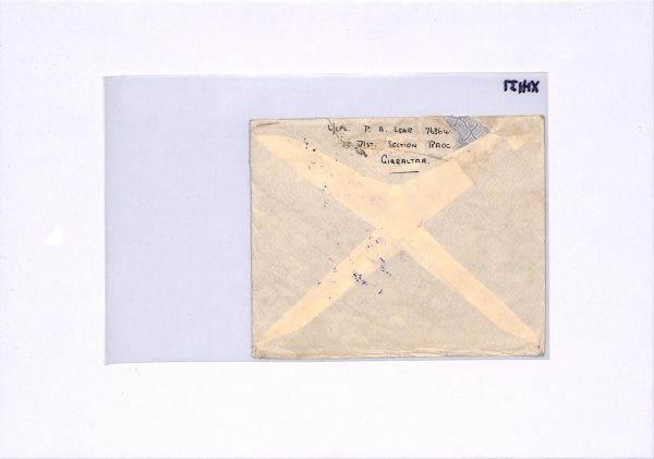 GIBRALTAR KGVI Cover WW2 CENSOR *11* Violet Triangular 1941 Bulwell Notts XH137 - Image 7
