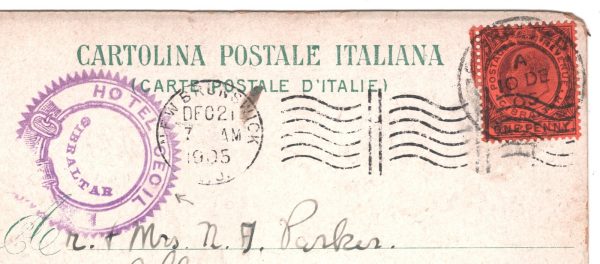 GIBRALTAR Postcard Fancy Violet *HOTEL CECIL* Cachet 1905 NEW BRUNSWICK NJ XH222 - Image 8