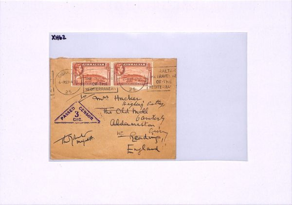 GIBRALTAR WW2 Cover *3/GIB* TRIANGULAR CENSOR Machine 1939 KEY Slogan Berks XH62 - Image 8