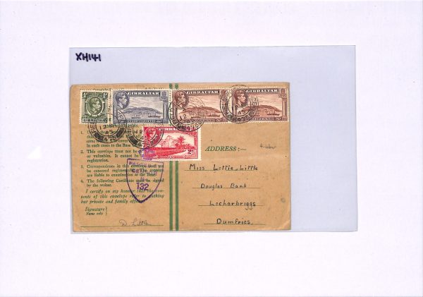 GIBRALTAR WW2 Cover CENSOR *Honour Envelope* 1945 Scotland Locharbriggs XH141 - Image 6