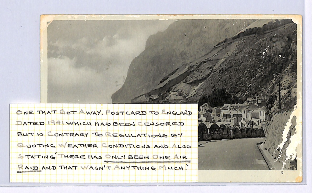 GIBRALTAR WW2 Postcard *AIR-RAID MESSAGE* NOT CENSORED 1941 Essex Censor WN290 - Image 4