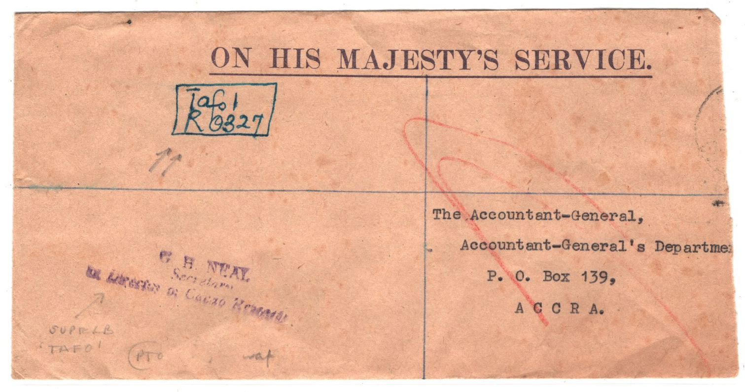 GOLD COAST Official Cover *TAFO* HAND-DRAWN R (Label) Registered 1955 OHMS YM333 - Image 4