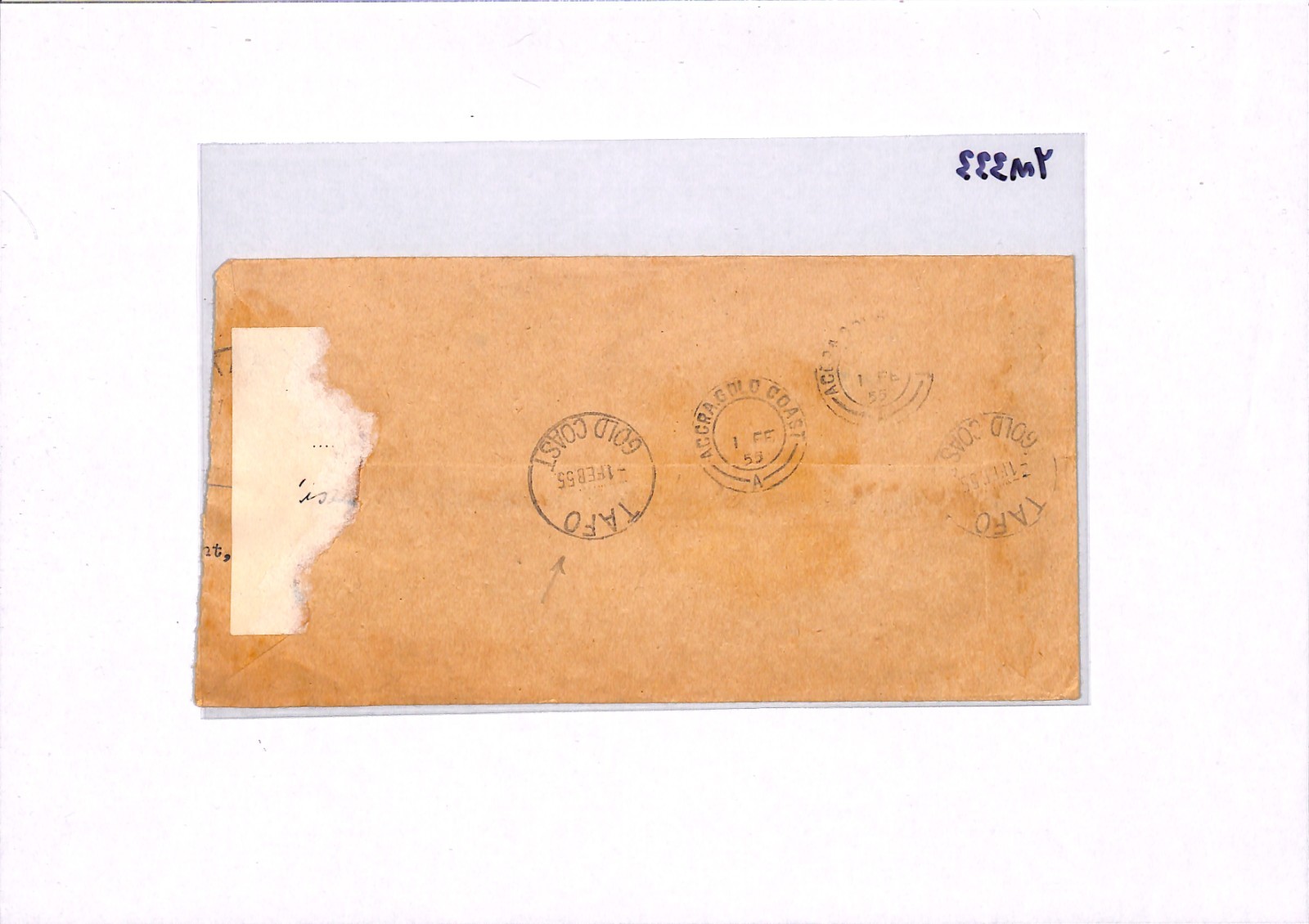 GOLD COAST Official Cover *TAFO* HAND-DRAWN R (Label) Registered 1955 OHMS YM333 - Image 7