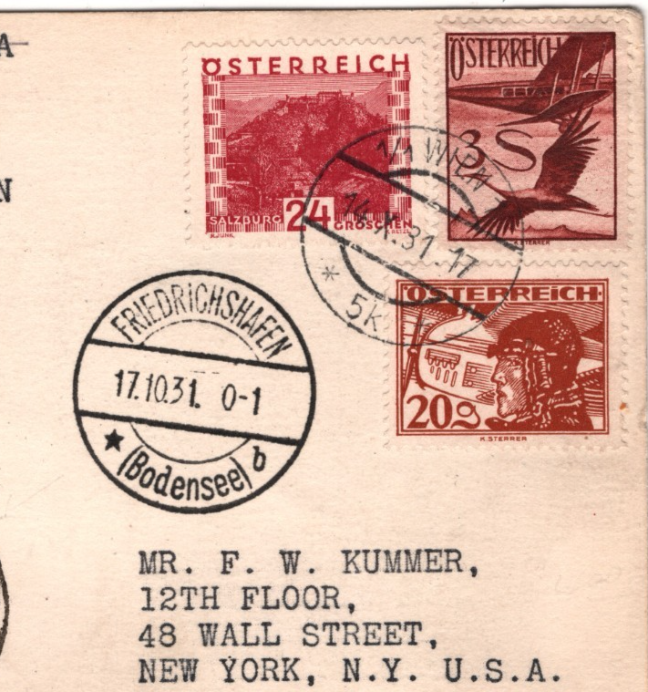 GRAF ZEPPELIN *AUSTRIA* Air Mail 3s Card 1931 3.SÜDAMERIKAFAHRT BRAZIL/USA KZ567 - Image 6
