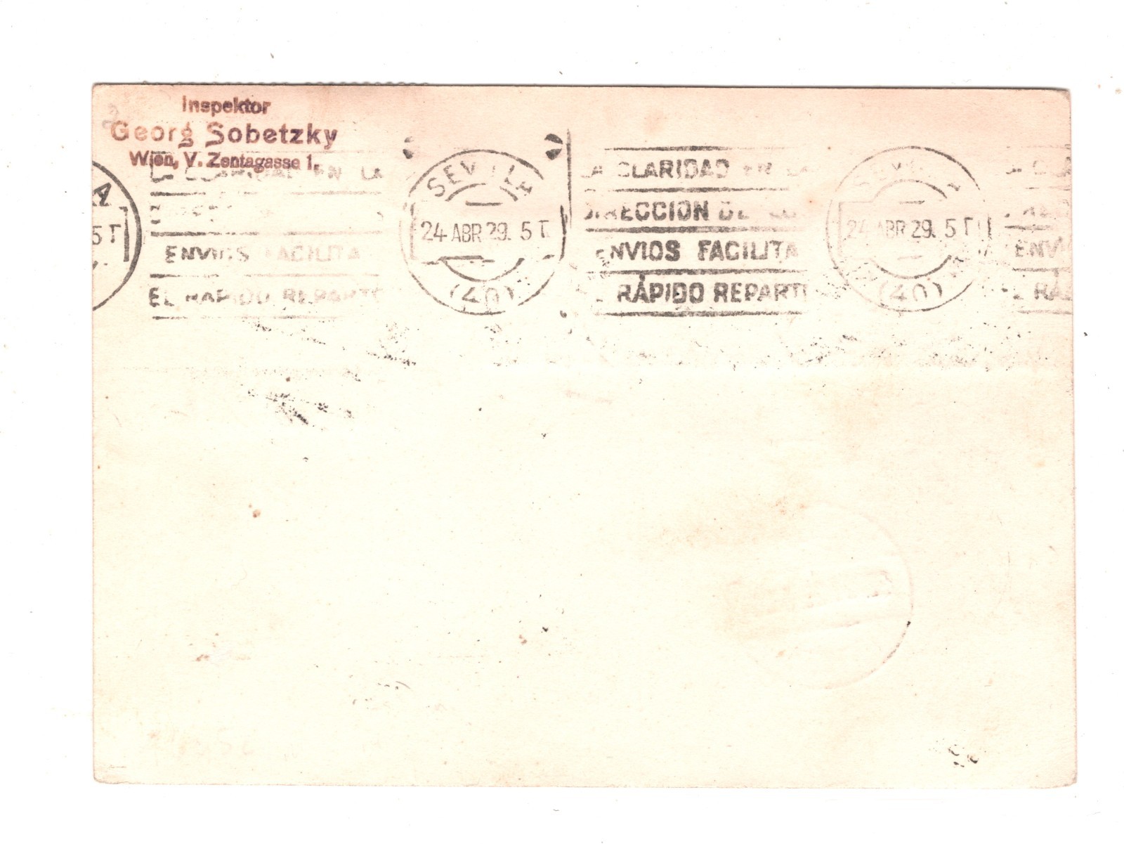 GRAF ZEPPELIN *AUSTRIA* Air Mail Card 1929 MITTELMEERFAHRT SPAIN Sevilla KZ144 - Image 5