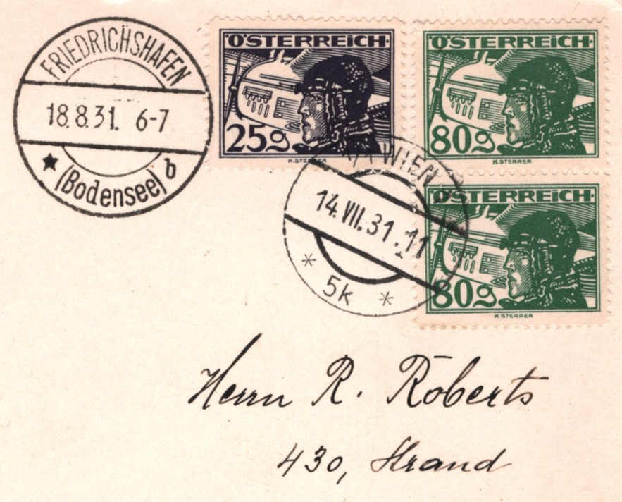 GRAF ZEPPELIN *AUSTRIA* Air Mail Card 1931 ENGLANDFAHRT London Vienna KZ570 - Image 6
