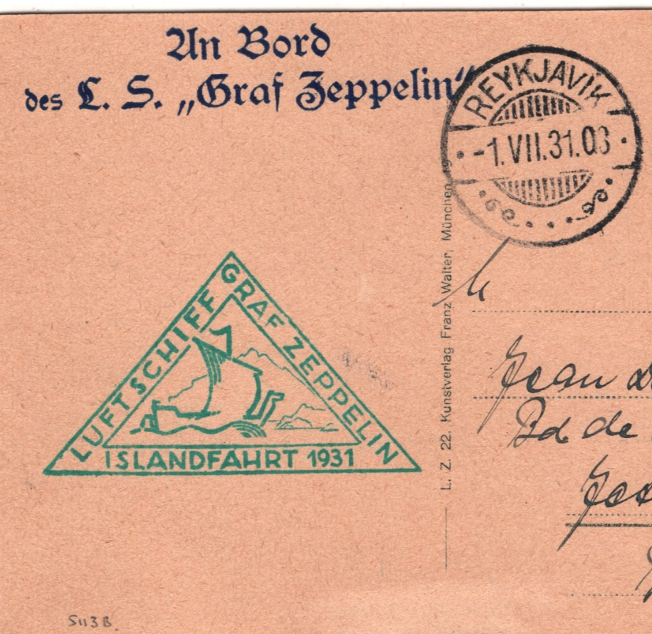 GRAF ZEPPELIN Air 1m AN BORD Card 1931 *ISLANDFAHRT* ICELAND Reykjavik KZ203 - Image 6