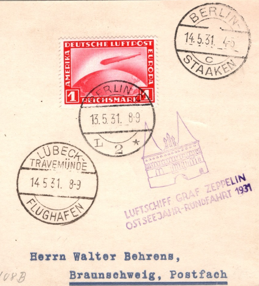 GRAF ZEPPELIN Air 1m Card 1931 *OSTSEEJAHR-RUNDFAHRT* STATIONERY Lübeck KZ190 - Image 3