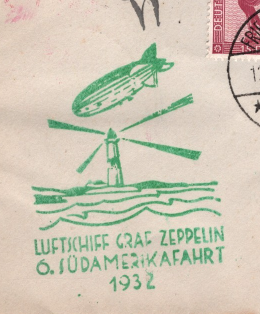 GRAF ZEPPELIN Air Mail 1m Cover 6. SÜDAMERIKAFAHRT 1932 BRAZIL Rio Germany KZ604 - Image 6