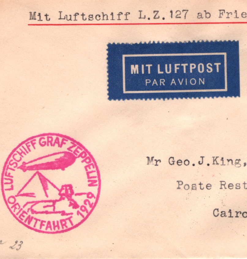 GRAF ZEPPELIN Air Mail 2m Cover 1929 ORIENTFAHRT *EGYPT* Cairo Germany KZ546 - Image 6