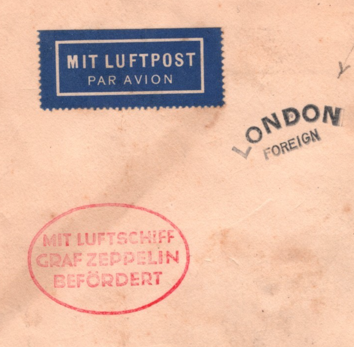 GRAF ZEPPELIN Air Mail 2m Cover 1930 GB *LONDON FOREIGN* Cachet Germany KZ210 - Image 4
