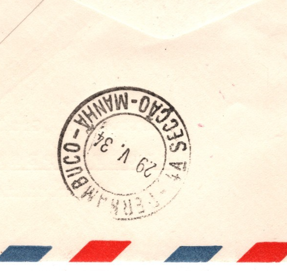 GRAF ZEPPELIN Air Mail 3m *AN BORD* CDS Cover 1934 BRAZIL Recife Germany KZ243 - Image 6