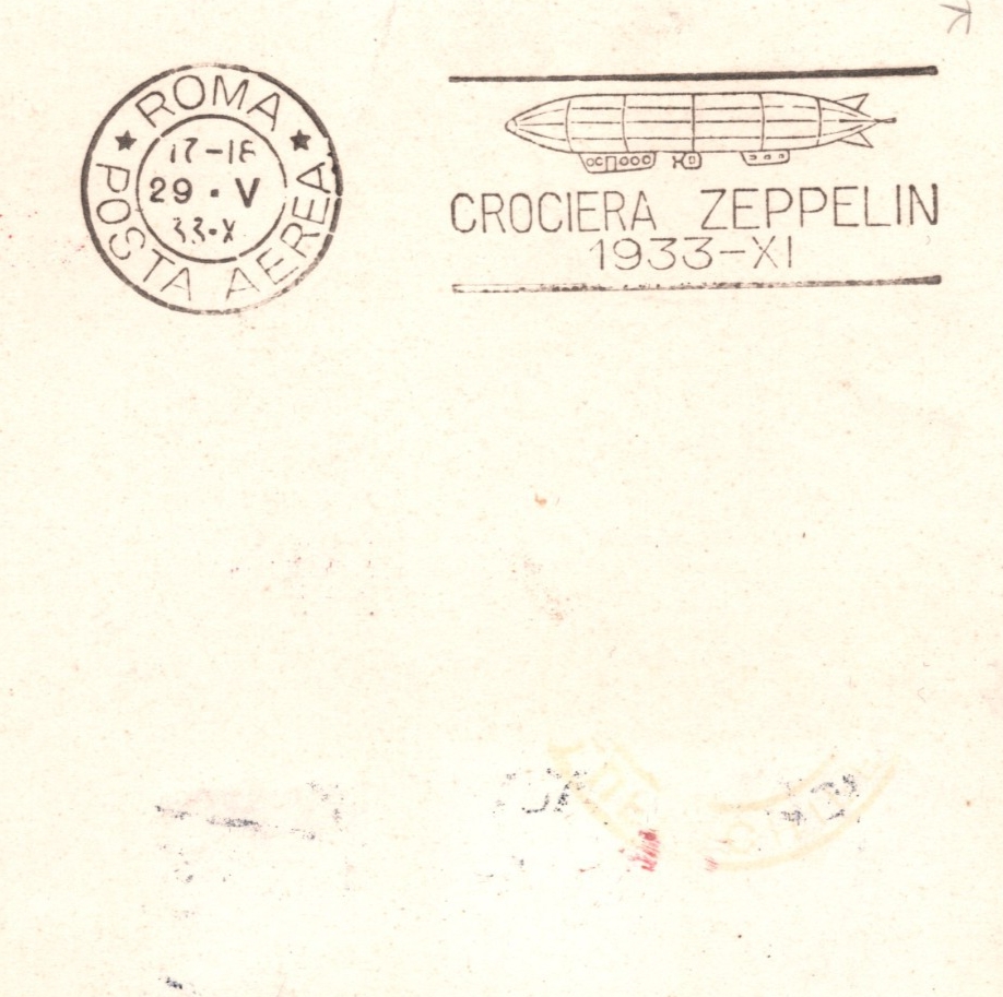 GRAF ZEPPELIN Air Mail AN BORD Card ROMFAHRT-*ROUND FLIGHT* 1933 ITALY Rome KZ88 - Image 3