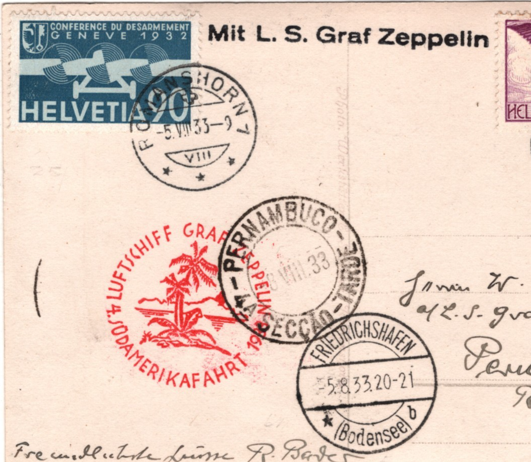 GRAF ZEPPELIN Air *SWITZERLAND* 1F Card 1933 4. SÜDAMERIKAFAHRT Brazil KZ586 - Image 5