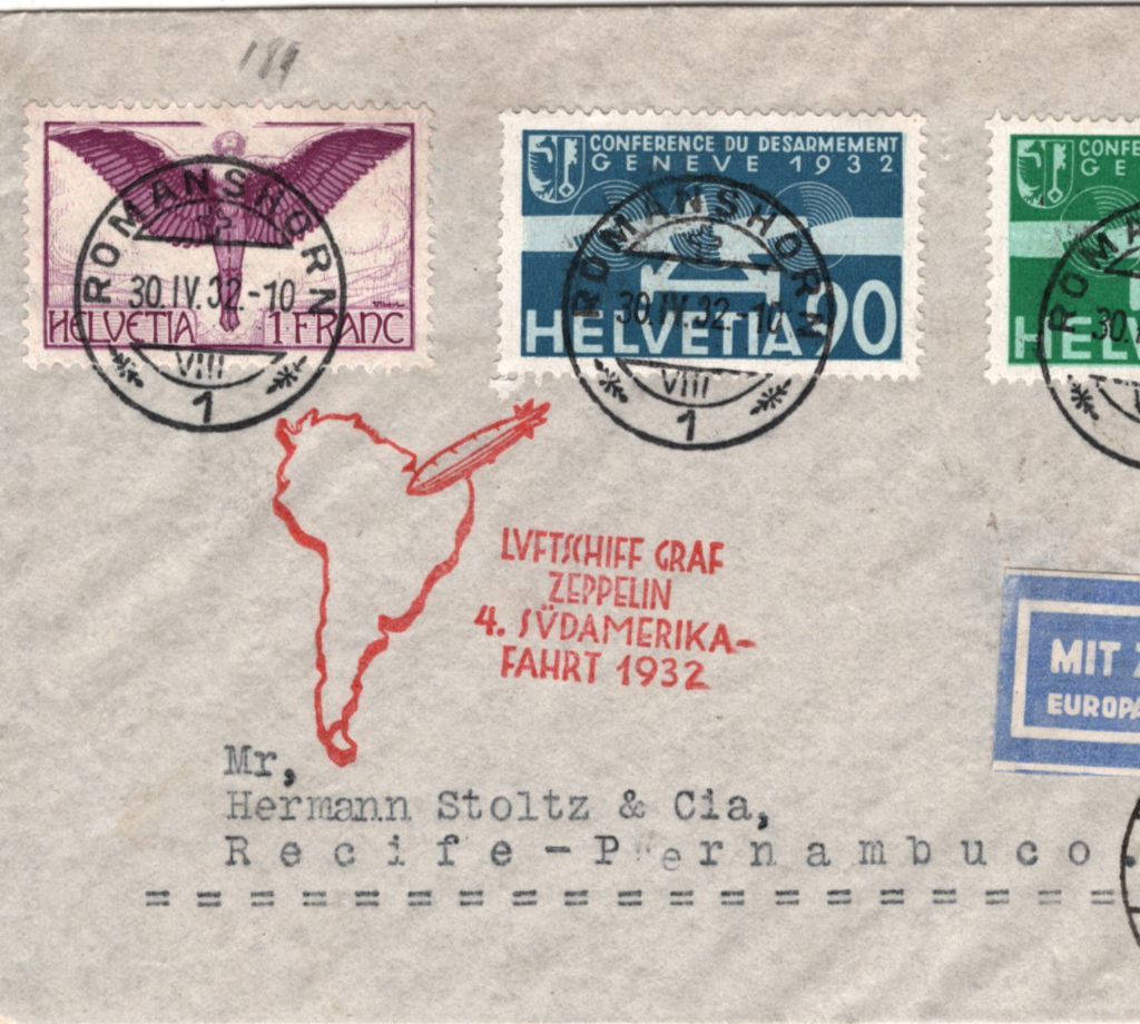 GRAF ZEPPELIN Air *SWITZERLAND* 1F Cover 1932 4. SÜDAMERIKAFAHRT Brazil KZ582 - Image 5