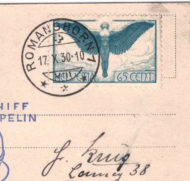 GRAF ZEPPELIN Air *SWITZERLAND* Card 75c 65c Angel 1930 NETHERLANDS FLIGHT KZ588 - Image 4