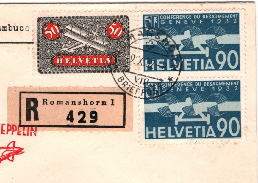 GRAF ZEPPELIN Air *SWITZERLAND* Cover 1932 8. SÜDAMERIKAFAHRT Brazil KZ581 - Image 6