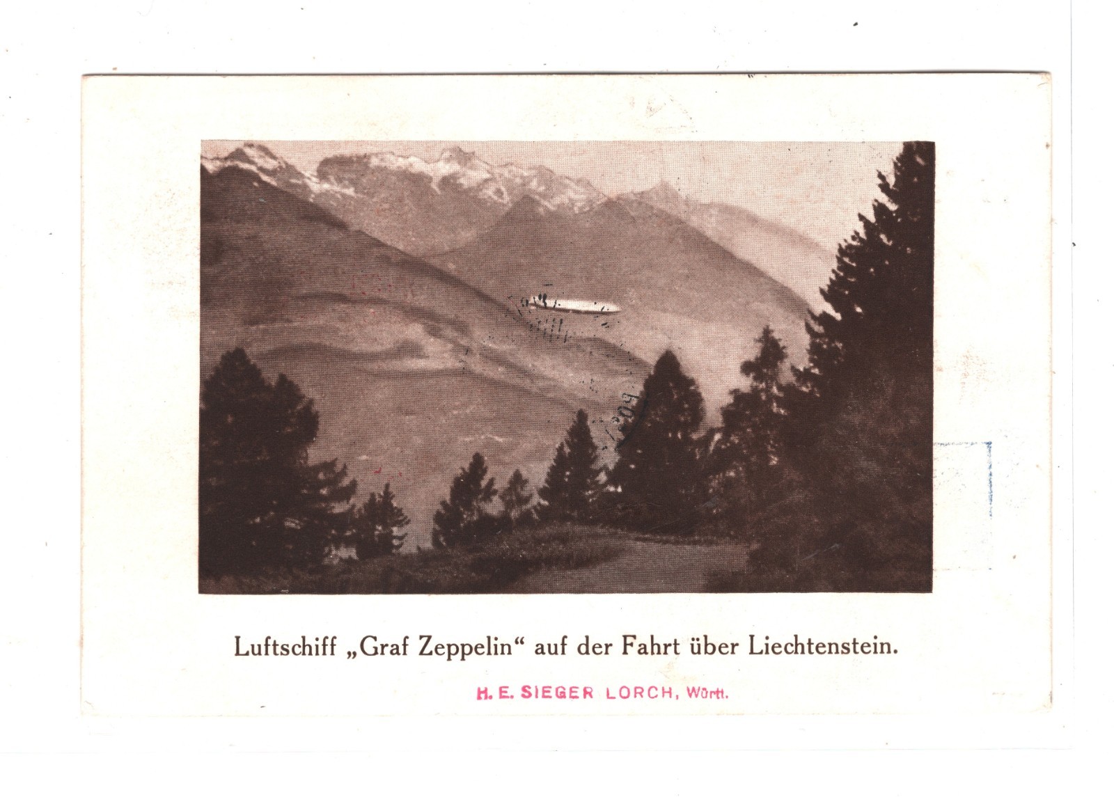 GRAF ZEPPELIN Card *LIECHTENSTEIN* 1Fr Air Mail Stamp Vaduz 1931 Geneva KZ415 - Image 4